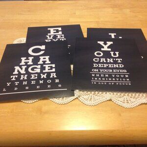 Wall Art Prints, Set of four, Vision, Positive Vibes Theme